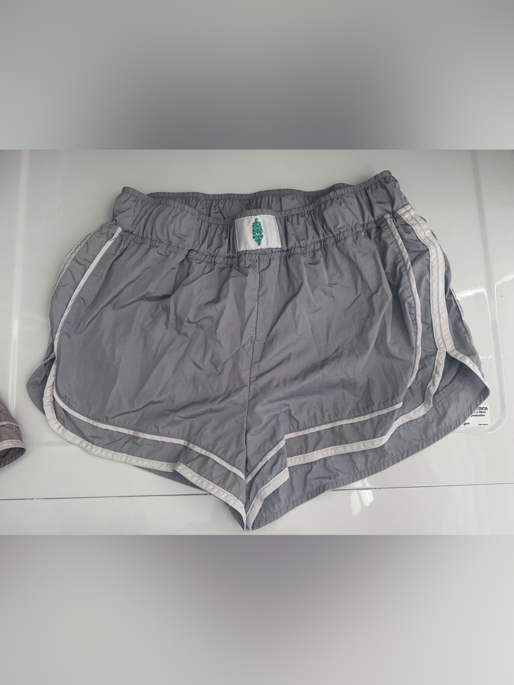 FP Movement by Free People Grey Athletic Shorts with White Trim